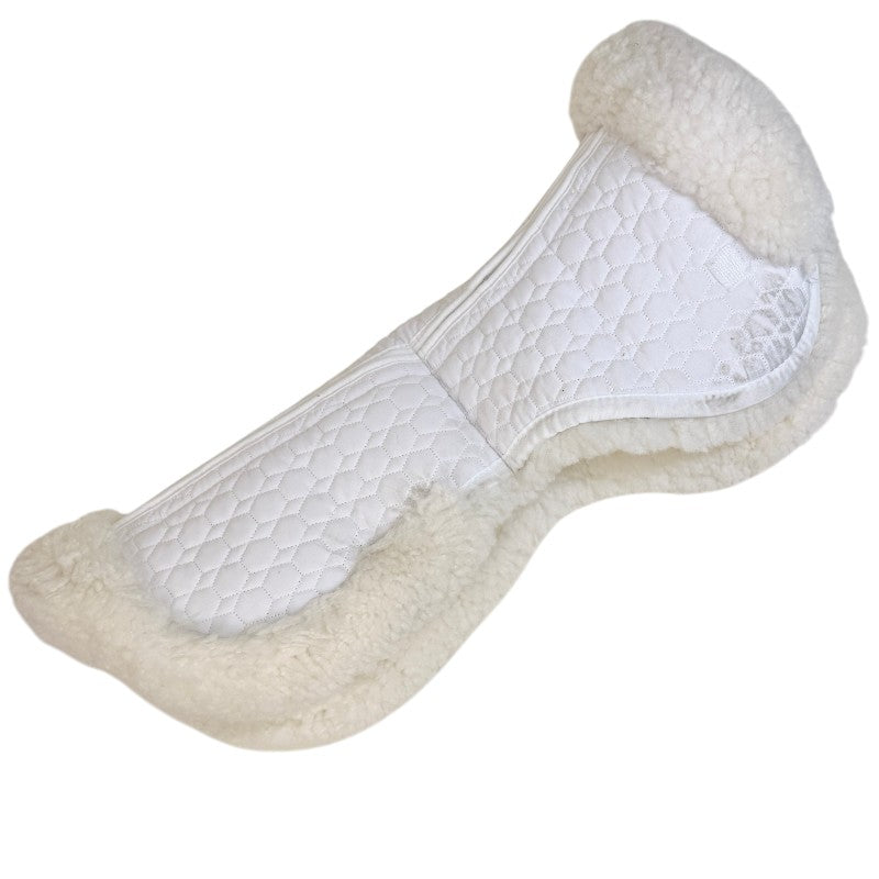 Mattes Platinum Dressage Correction Half Pad with Trim in White