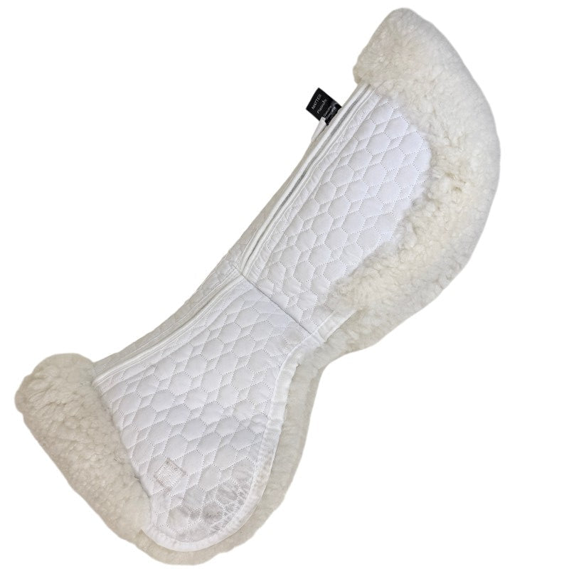 Mattes Platinum Dressage Correction Half Pad with Trim in White