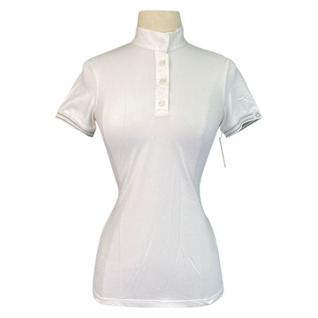 Cavalleria Toscana Perforated Show Shirt in White/Sage
