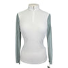 Cavalleria Toscana Perforated Training Polo in White/Sage