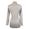 Back of Schockemohle 'Page' Shirt in Grey Heather/Pink Accents