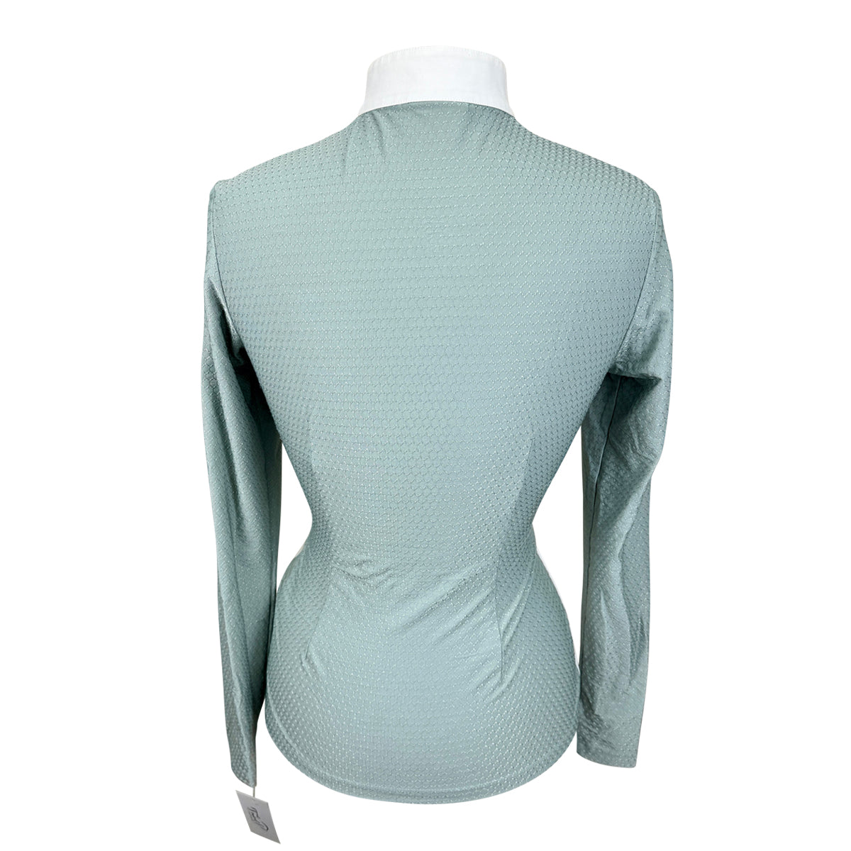 Cavalleria Toscana Perforated Training Polo in White/Sage