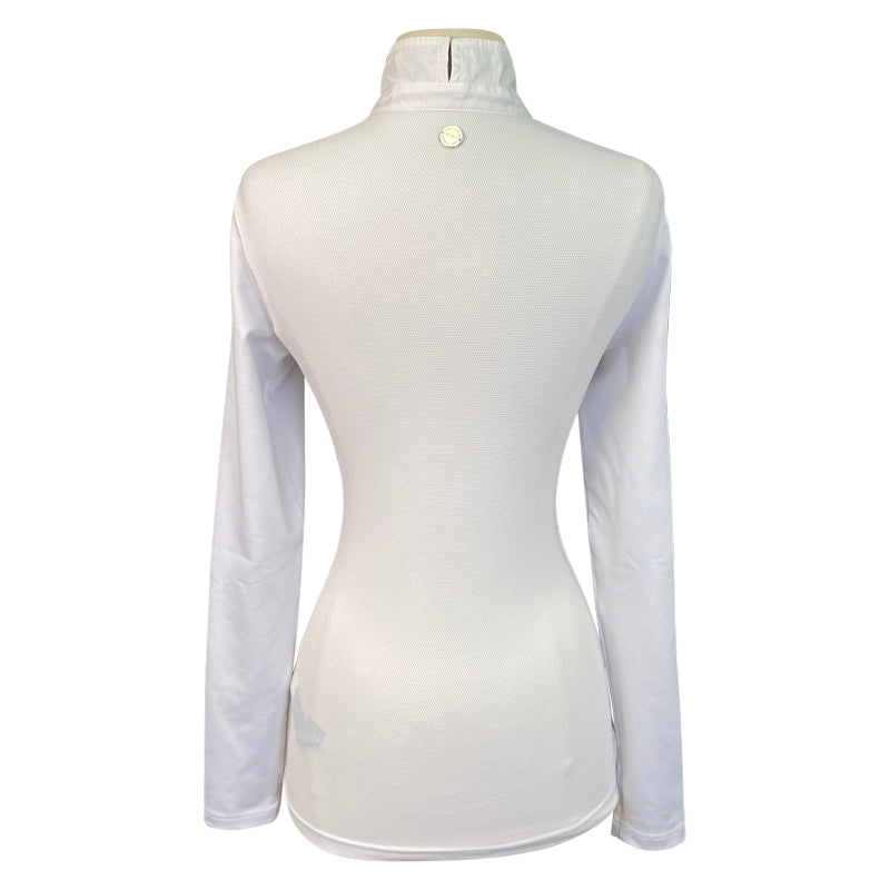 Back of Noel Asmar 'Rue' 1/4 Zip Show Shirt in White