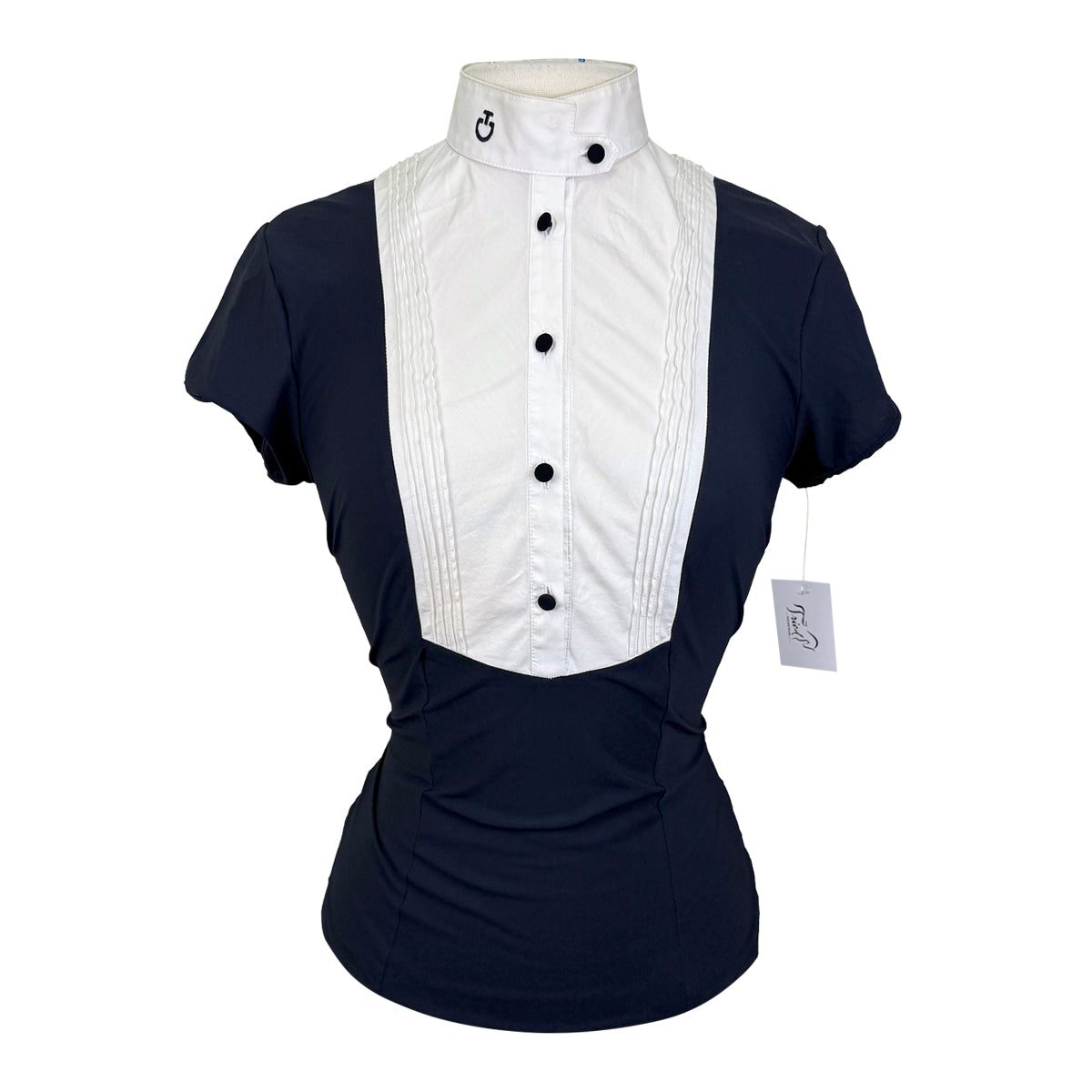 Cavalleria Toscana SS Show Shirt w/Bib in Navy