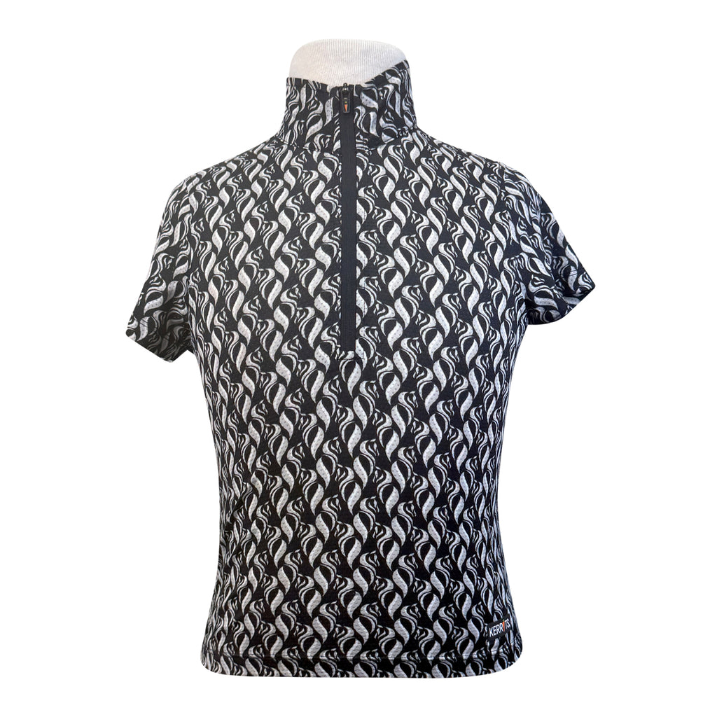 Kerrits Ice Fil Short Sleeve in Black/Grey Wisp Horses 