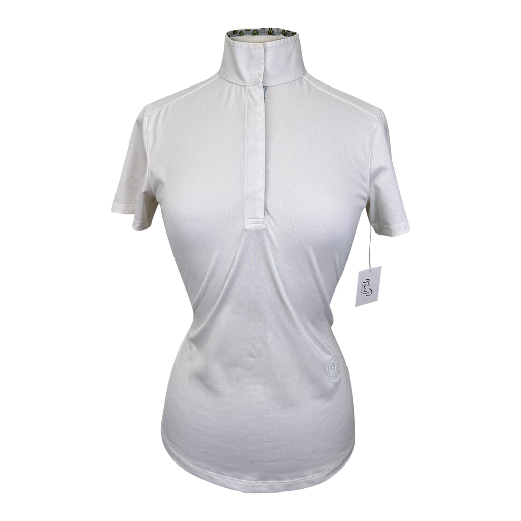 Essex Classics S/S Talent Yarn Show Shirt in White/Avocados