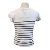 Penelope 'Harlem' Lurex T-Shirt in White and Navy