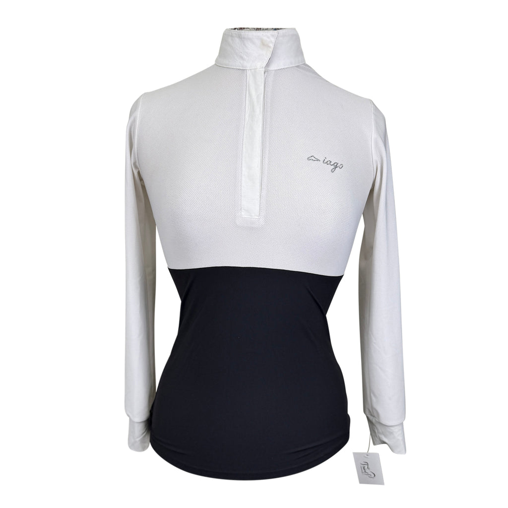 Iago Long Sleeve Competition Shirt in Black/White