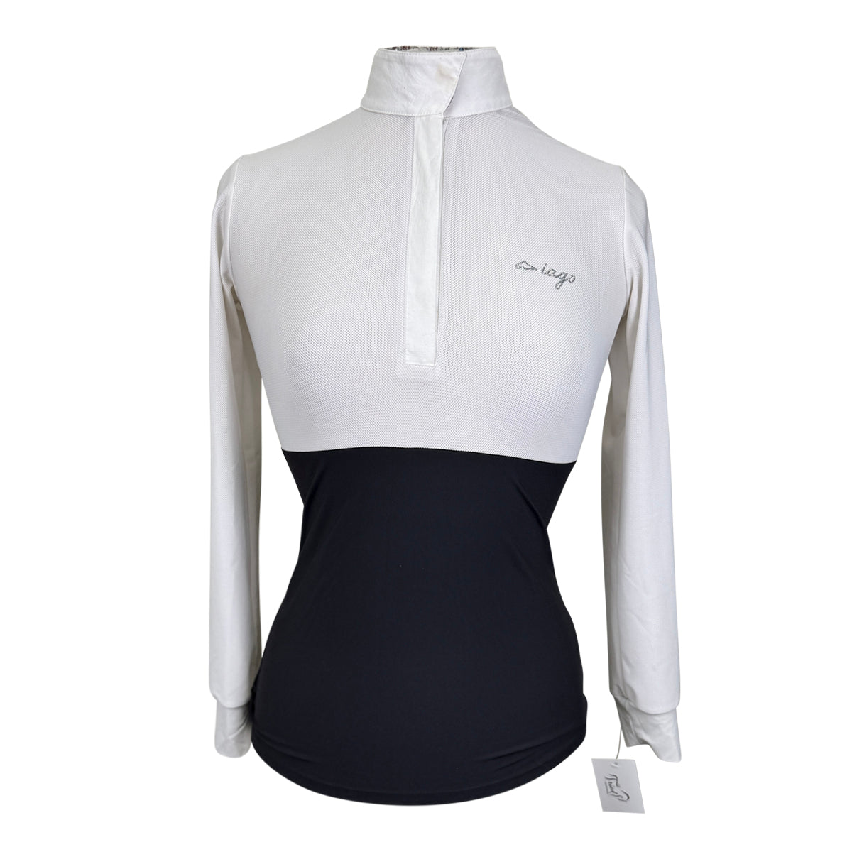 Iago Long Sleeve Competition Shirt in Black/White