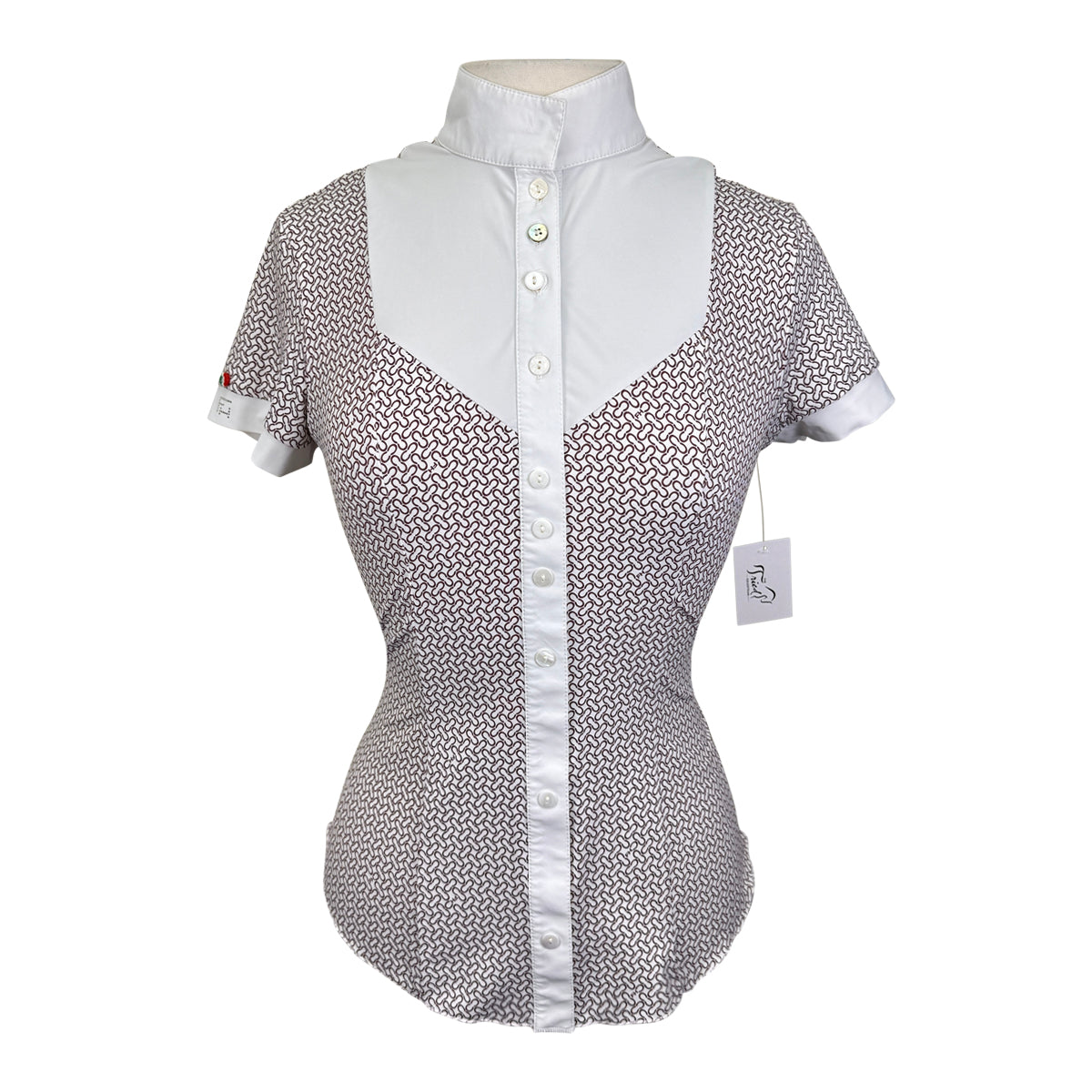 For Horses 'Gloria' Technical Show Shirt in Red Horseshoes