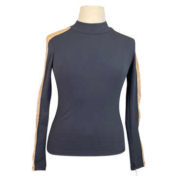 Euphoric Equestrian Soleil Mesh Long Sleeve in Black/Mocha - Women's XL