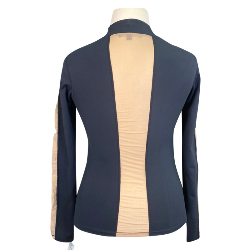 Euphoric Equestrian Soleil Mesh Long Sleeve in Black/Mocha - Women's XL