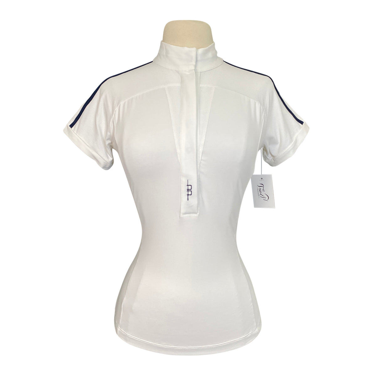 Front of AA Platinum 'Evora' Short Sleeve Show Shirt in White - Women's Large