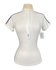 Front of AA Platinum 'Evora' Short Sleeve Show Shirt in White - Women's XL