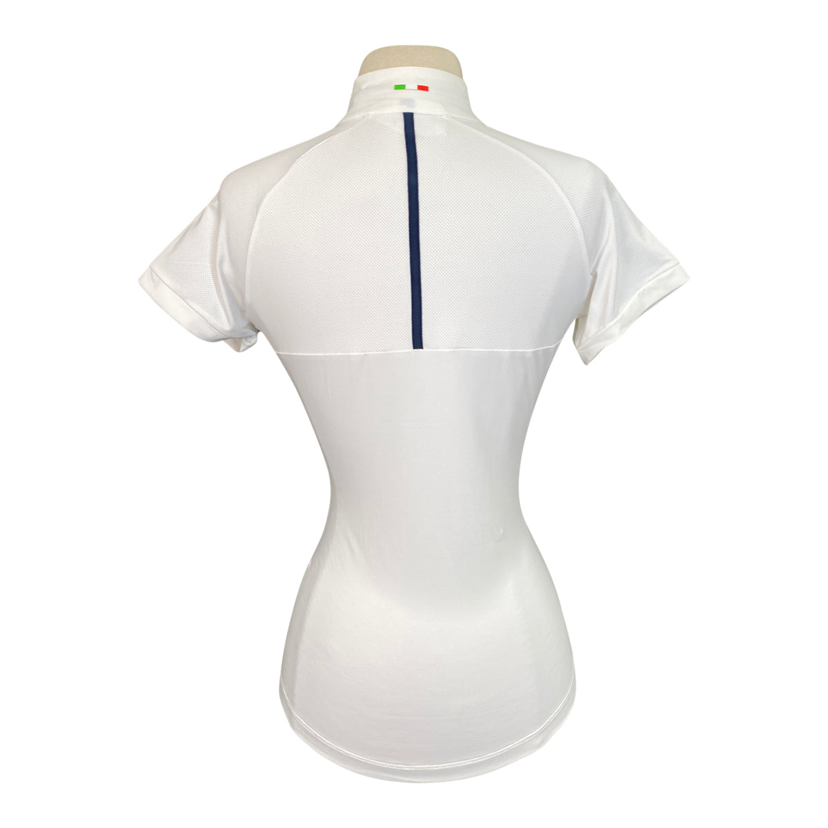 Back of AA Platinum 'Evora' Short Sleeve Show Shirt in White - Women's Large