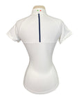 Back of AA Platinum 'Evora' Short Sleeve Show Shirt in White - Women's XL
