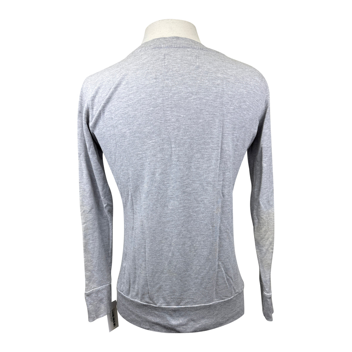 Two Bits Equestrian Bamboo V-Neck Sweater in Heather Grey