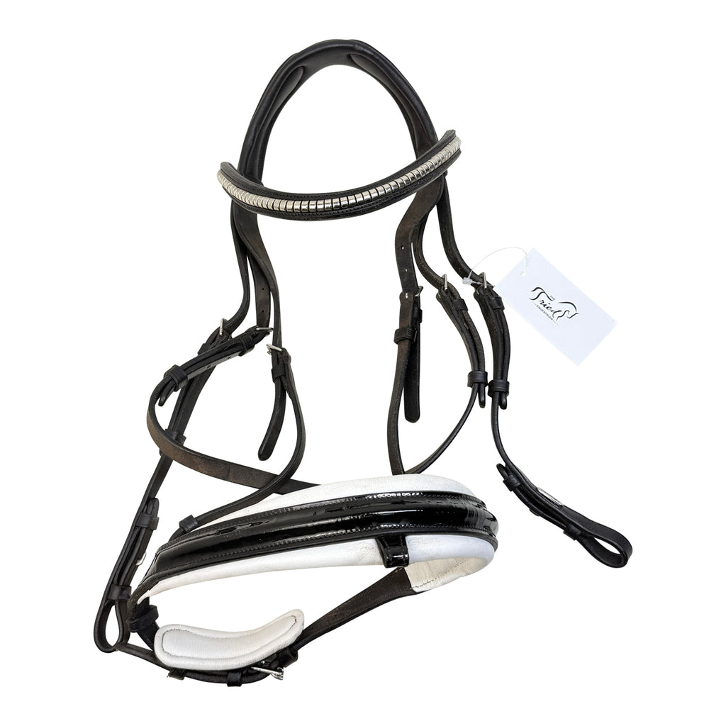 Lumiere 'Melodie' White Padded Dressage Bridle in Black/White