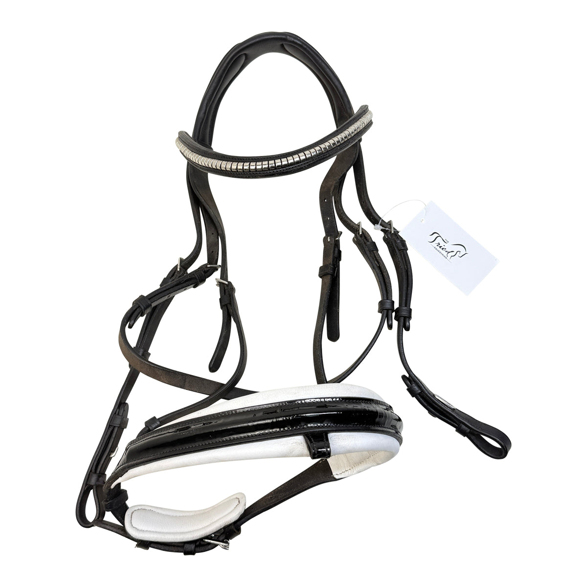 Lumiere &#39;Melodie&#39; White Padded Dressage Bridle in Black/White