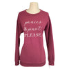 'Ponies &amp; Pinot' Crewneck Sweatshirt in Burgundy