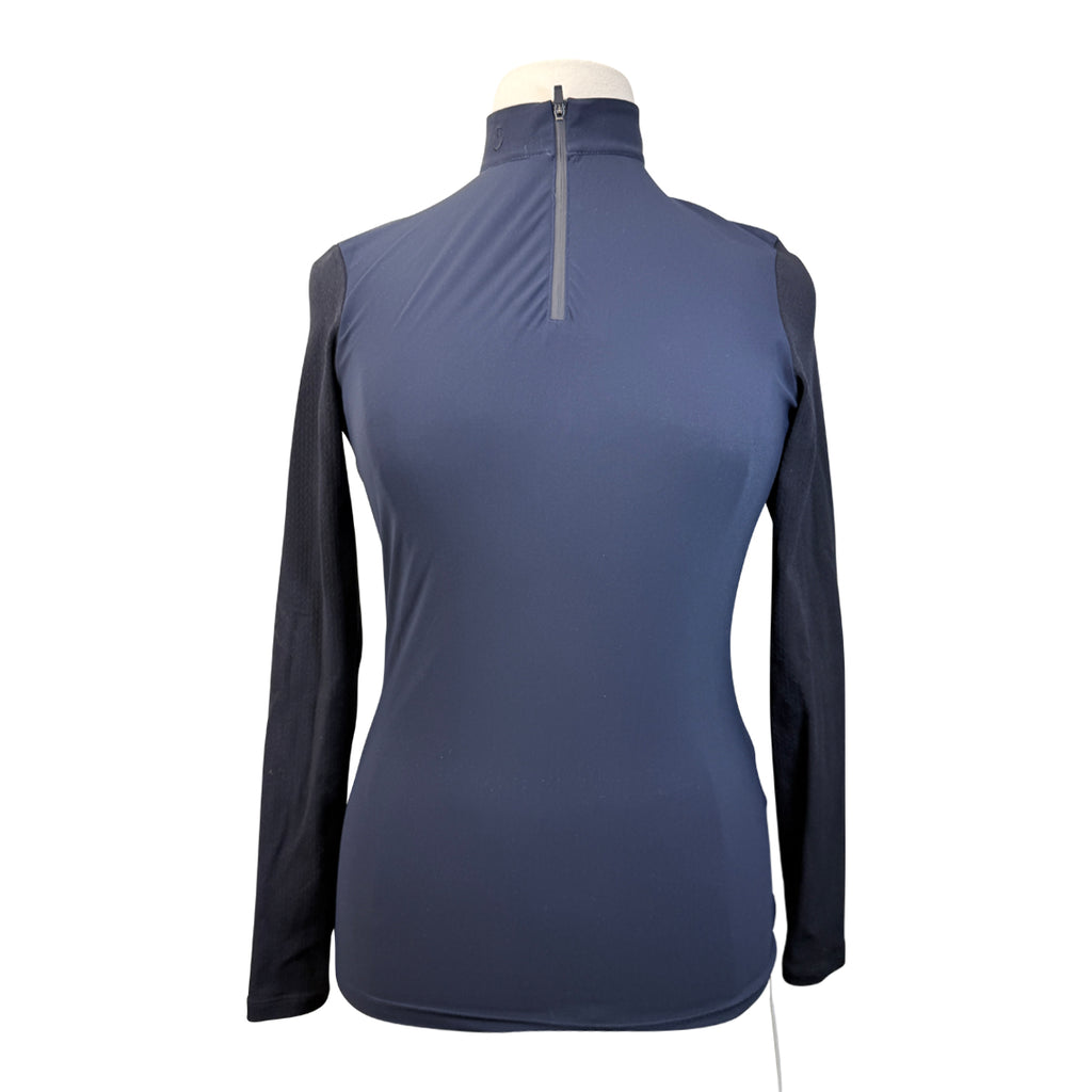 Cavalleria Toscana Long Sleeve Jersey Polo in Navy/Black - Women's XL