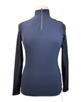Cavalleria Toscana Long Sleeve Jersey Polo in Navy/Black - Women's XL