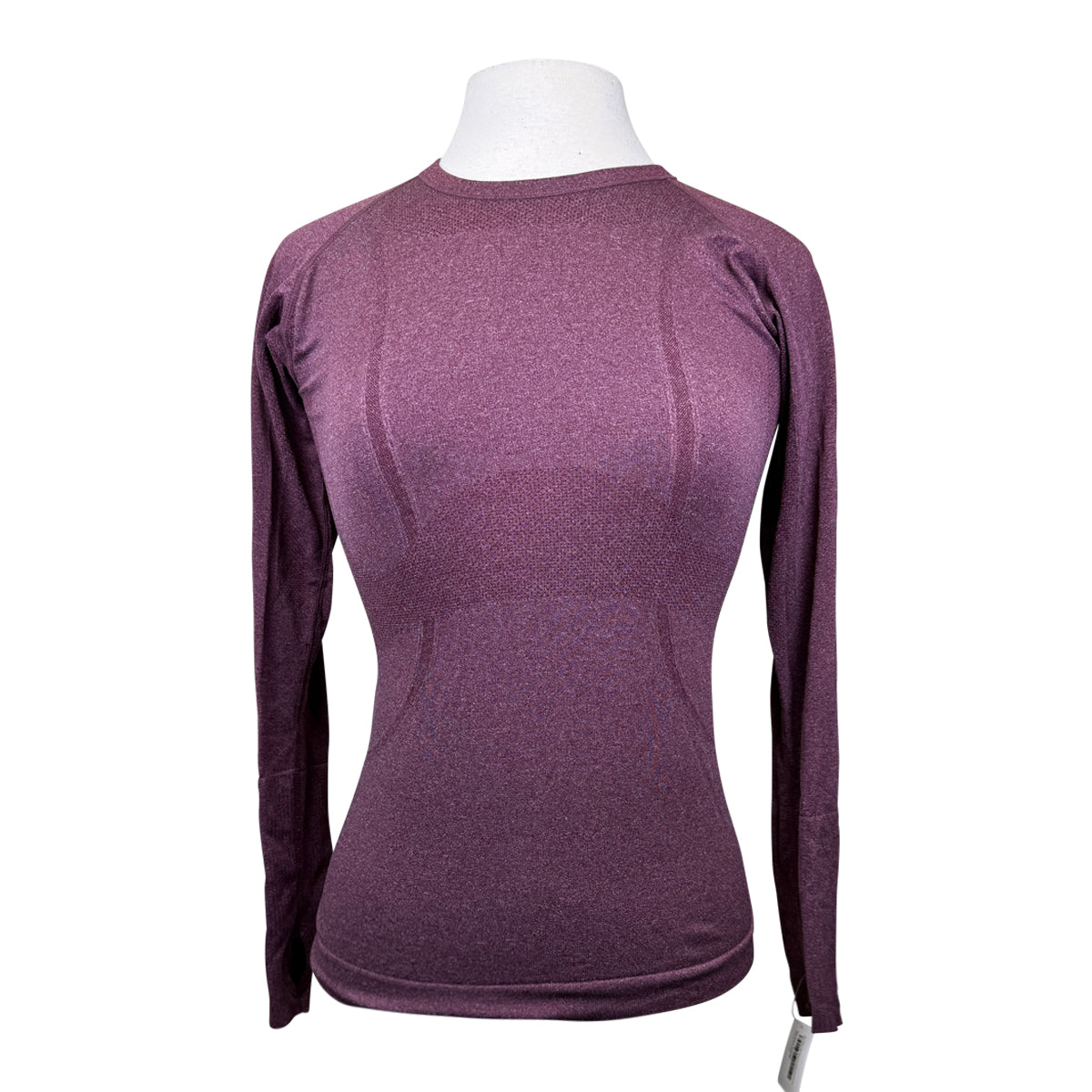 Barn Babe Long Sleeve Seamless Schooling Top in Burgundy