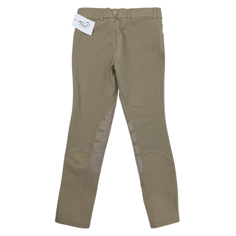 Back of Ariat &#39;Heritage&#39; Front Zip Knee Patch Breeches in Tan