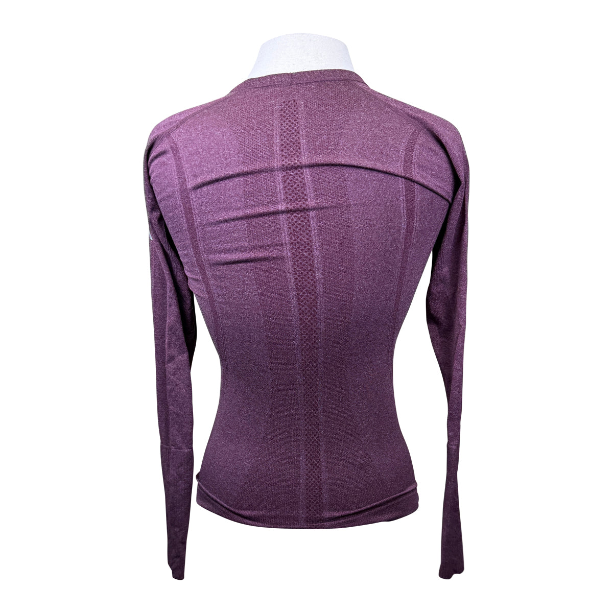 Barn Babe Long Sleeve Seamless Schooling Top in Burgundy