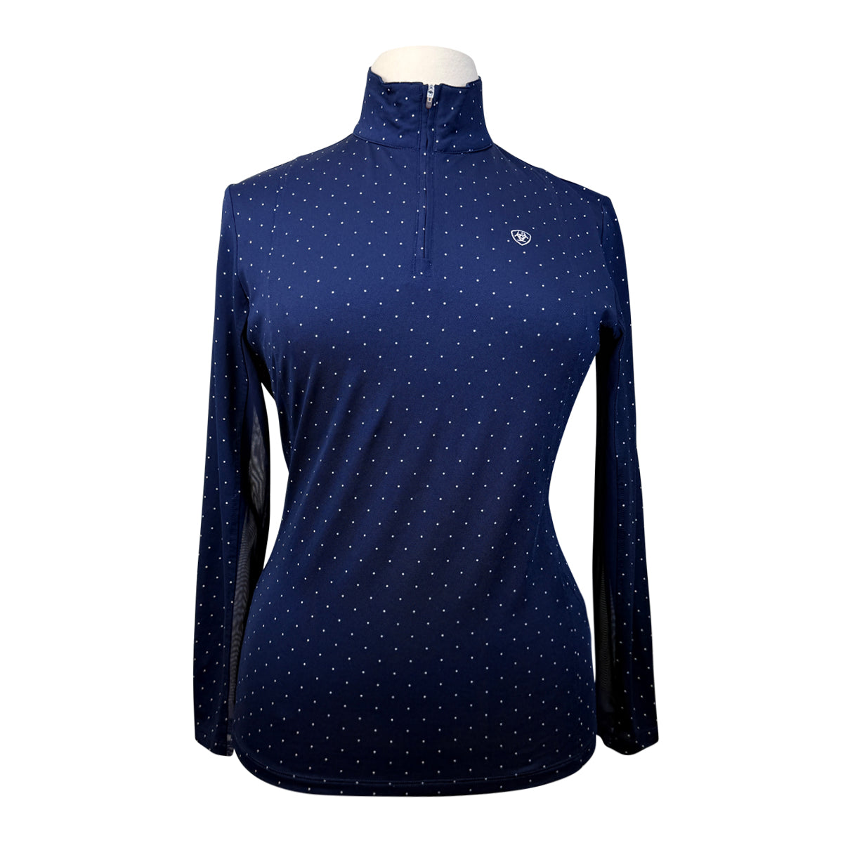 Ariat TEK Heat Series Long Sleeve Shirt in Navy Polka Dot