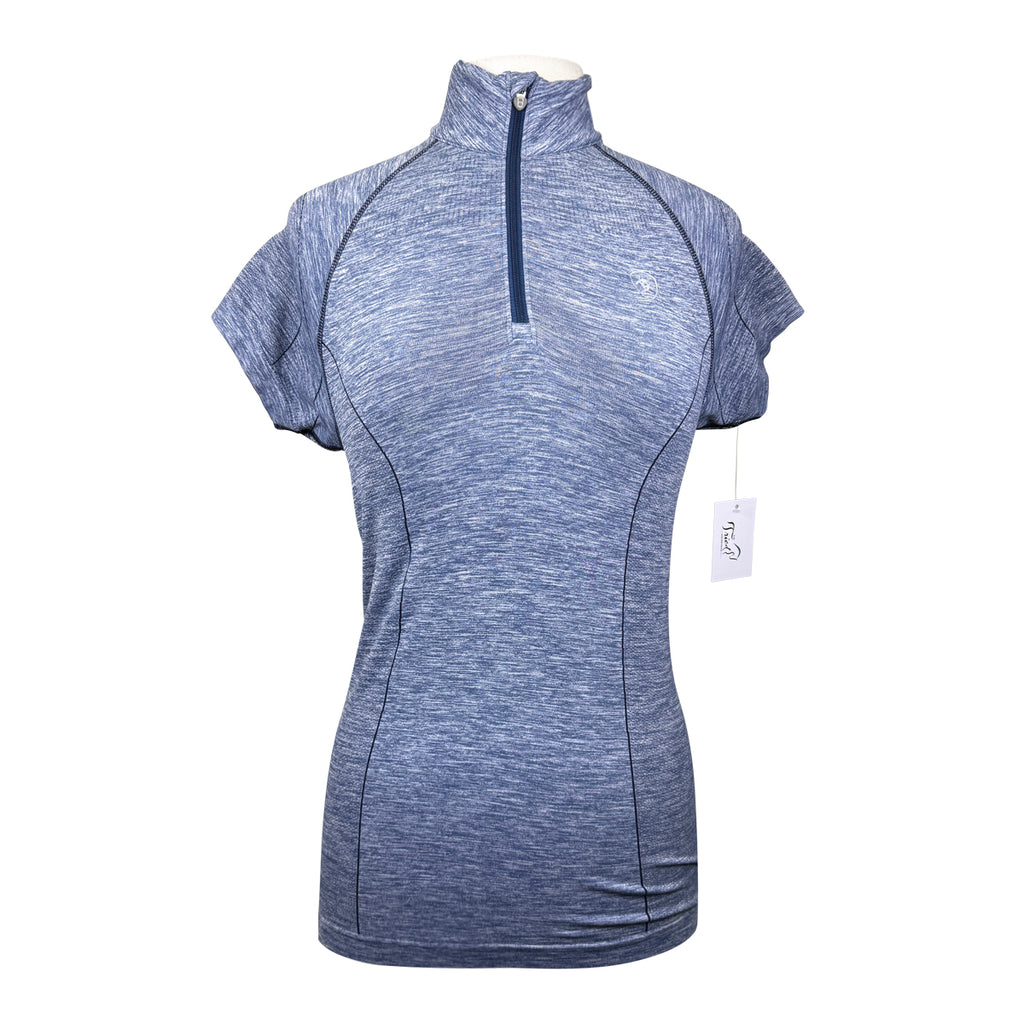 Ariat TEK Heat Series 1/4 Zip Short Sleeve Shirt in Blue Heather