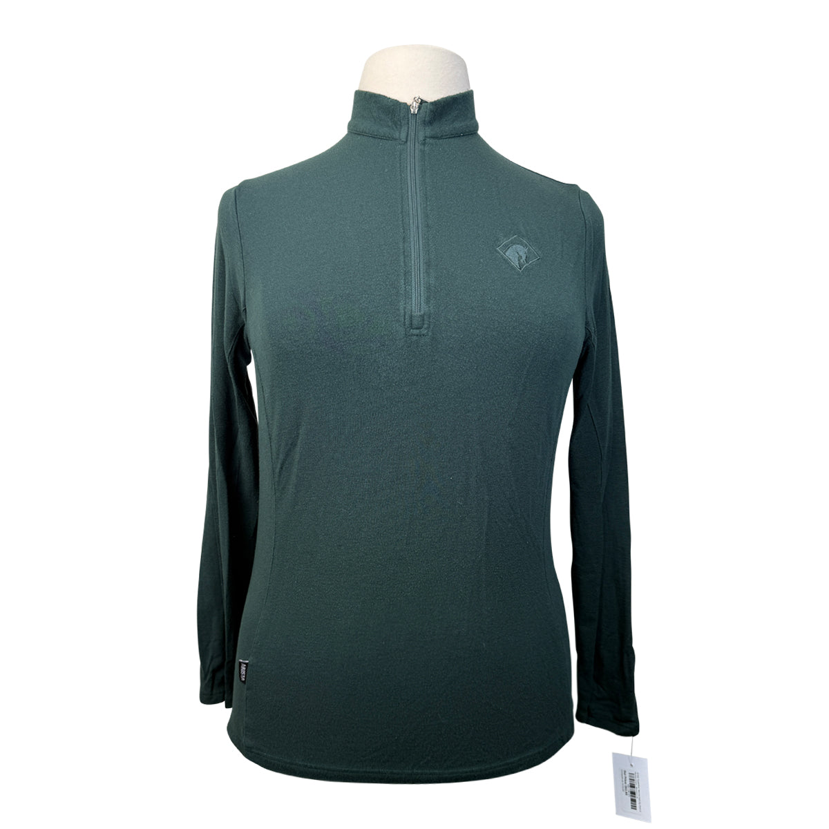 Arista 'Superfine' Merino Half Zip Shirt in Hunter Green