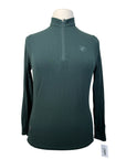 Arista 'Superfine' Merino Half Zip Shirt in Hunter Green
