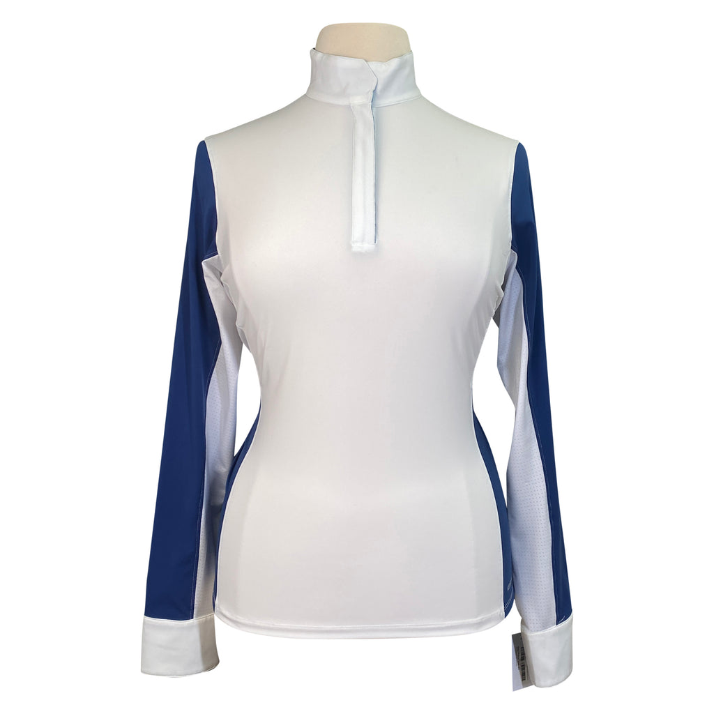 Kerrits Affinity Long Sleeve Show Shirt in Navy/White - Women's XL