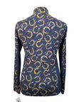 Arista Equestrian 1/4 Zip Shirt in Grey/Gold Horseshoes