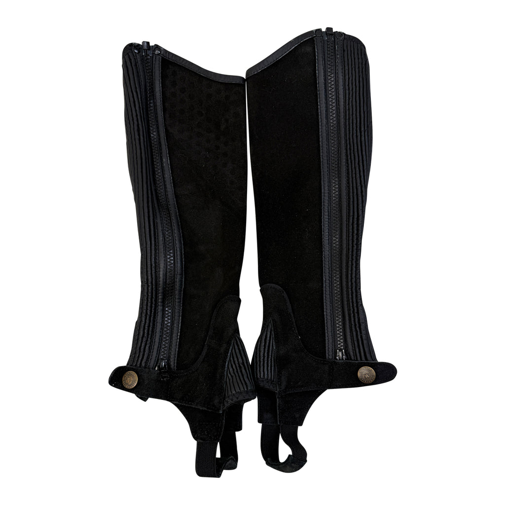 Ovation Suede Ribbed Half Chaps in Black