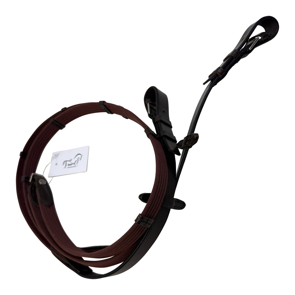Otto Schumacher Web Reins w/ Buckle Ends in Red/Brown