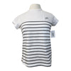Penelope 'Harlem' Lurex T-Shirt in White and Navy