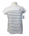 Penelope 'Harlem' Lurex T-Shirt in White and Navy 