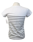 Penelope 'Harlem' Lurex T-Shirt in White and Navy 