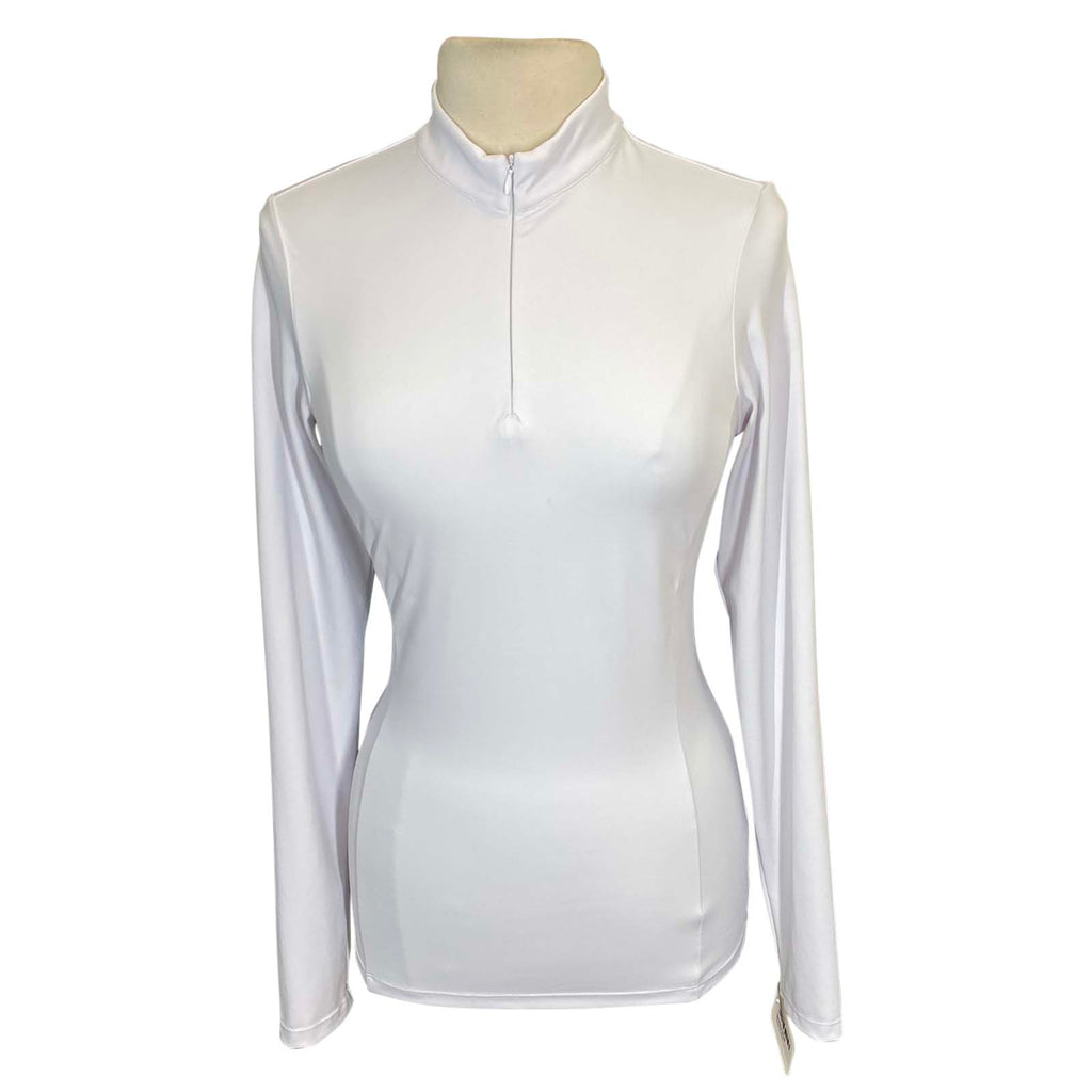 TKEQ 'Quinn' Zip Competition Shirt in White - Women's Large