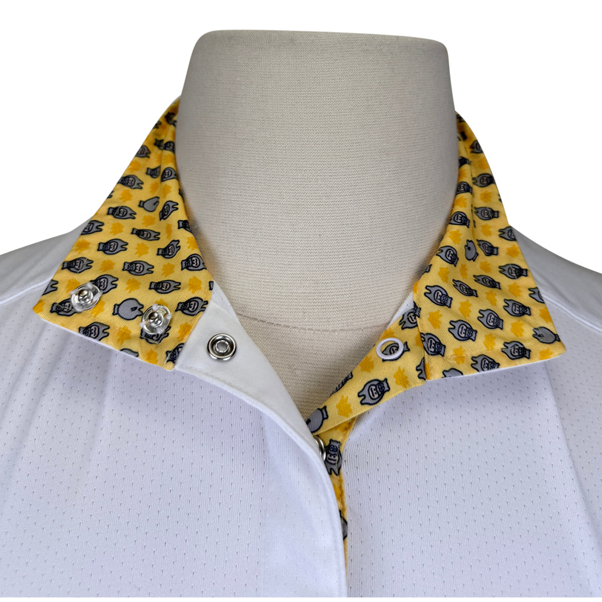 Essex Classics Talent Yarn Long Sleeve Show Shirt in White/Hippos