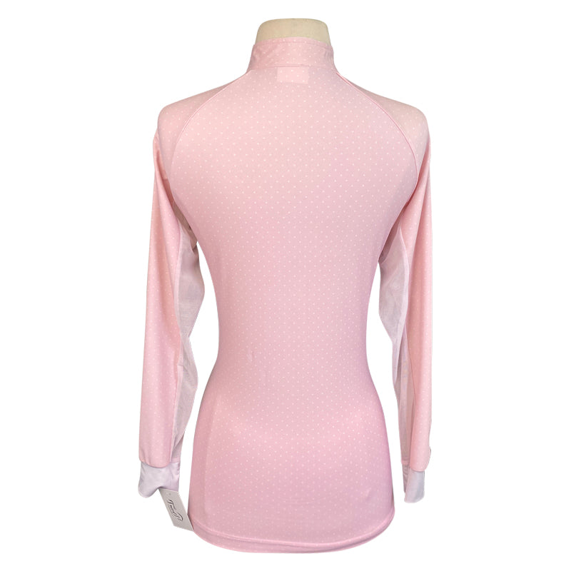 Back of It's a Haggerty's Long Sleeve Sun Shirt in Baby Pink/Polka Dot
