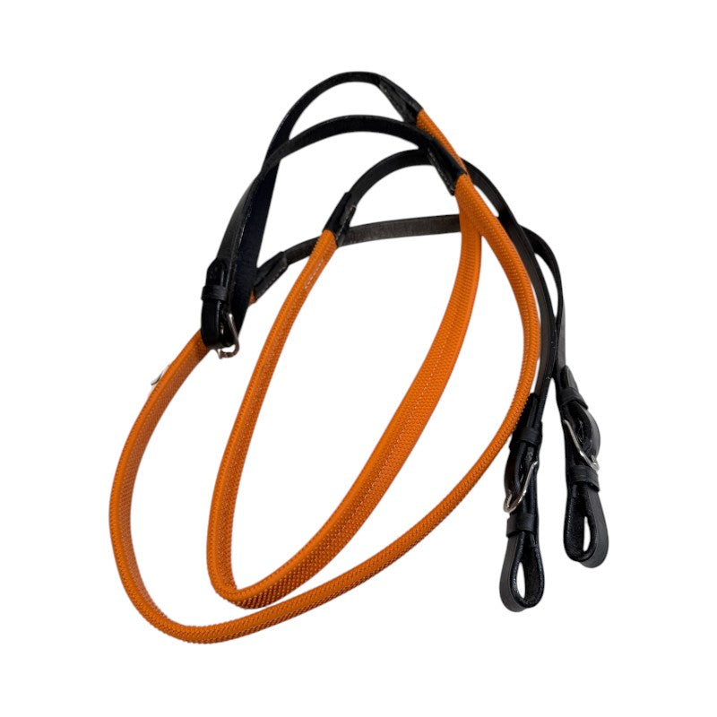 Weaver 'Brahma' Soft Grip Rubber Reins in Orange/Black
