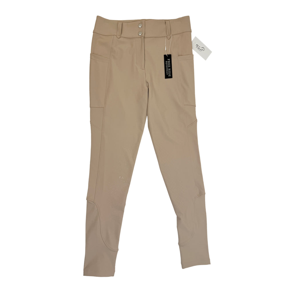 Free Ride Equestrian 'Lux' Knee Patch Breeches in Tan