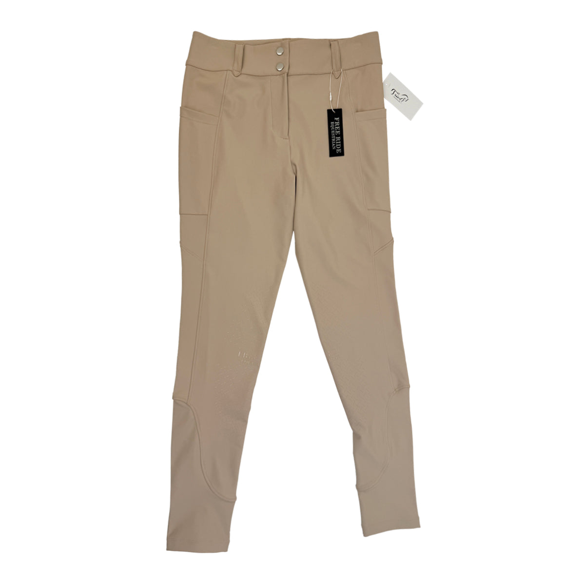 Free Ride Equestrian 'Lux' Knee Patch Breeches in Tan