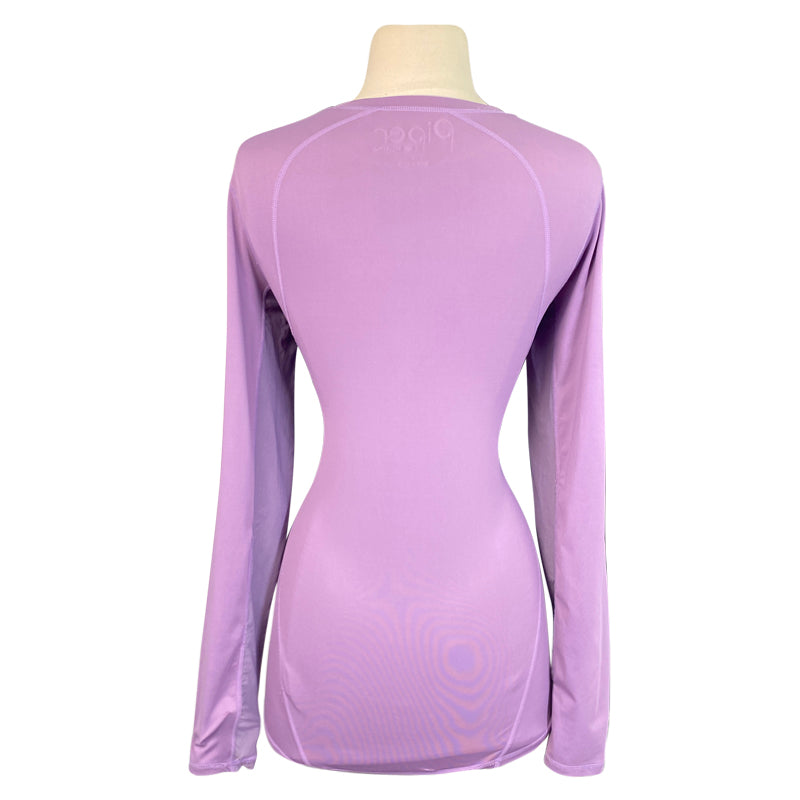 Back of SmartPak Piper 'SmartCore' Crewneck Sunshirt in Paradise Purple