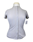 Cavalleria Toscana Perforated Jersey SS Polo in Grey/White