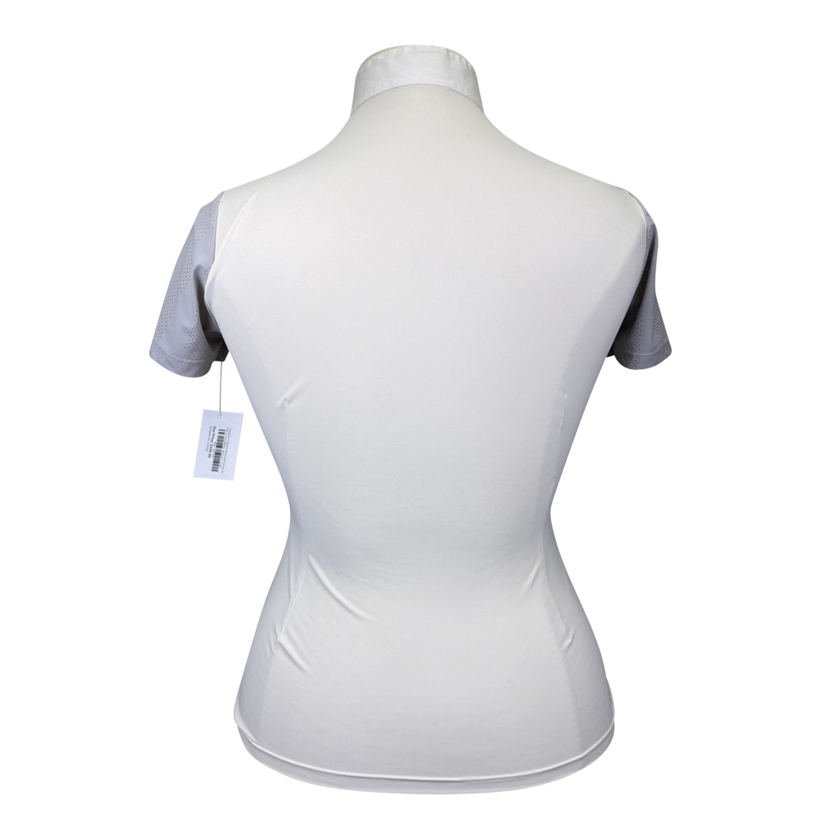 Cavalleria Toscana Perforated Jersey SS Polo in Grey/White