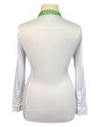 Tredstep Ladies’ Paris Long Sleeve Competition Shirt in White/Green - Women's XL